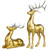 Standing and Sitting Reindeer Christmas Figures - Gold - Set of 2 - IMAGE 1