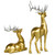 Standing and Sitting Reindeer Christmas Figures - Gold - Set of 2