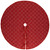 Round Quilted Christmas Tree Skirt - 72“ - Red - IMAGE 2