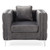 Button Tufted Velvet Accent Chair with Square Pillow - 40" - Gray - IMAGE 1