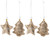 Sequin Stars and Trees Plush Christmas Ornaments - 4" - Gold - Set of 4 - IMAGE 4