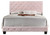 Tufted Faux Jewel Velvet Upholstered Full Panel Bed - 77" - Pink - IMAGE 1