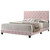 Velvet Tufted Upholstered King Panel Bed - 83" - Pink - IMAGE 2