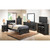 Solid Wooden Rectangular Twin Panel Bed - 84" - Black - IMAGE 1