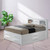 Solid Wooden Panel Full Bed with Drawers and Shelves - 87" - White - IMAGE 1