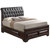 Upholstered Queen Faux Leather Panel Bed with Storage Drawers - 95" - Dark Brown - IMAGE 3
