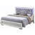 Upholstered Crushed Velvet King Panel Bed with LED Light - 85" - Silver Champagne - IMAGE 1