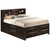 Beveled King Panel Bed with Storage Drawers - 92" - Dark Brown - IMAGE 3