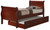 Wooden Twin Platform Bed with Trundle - 87" - Brown - IMAGE 3