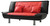 Armless Faux Leather Tufted Straight Sofa with Pillows - 74" - Red and Black - IMAGE 4