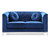 Velvet Button Tufted Loveseat with Throw Pillows - 62" - Blue - IMAGE 1