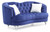 Tufted Velvet Straight Sofa with Throw Pillows - 71" - Blue - IMAGE 2