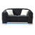 Button Tufted Flared Arm Velvet Straight Sofa with LED Lights - 71" - Black - IMAGE 1