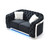 Button Tufted Flared Arm Velvet Straight Sofa with LED Lights - 71" - Black - IMAGE 3