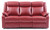 Faux leather 3-Seater Reclining Sofa with Pillow Top Arms - 76" - Red - IMAGE 1