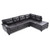 Tufted Reversible Faux Leather L-Shape Sectional Sofa - 111" - Dark Brown - IMAGE 3
