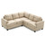 Tufted Microsuede L-Shape Sectional Sofa - 80" - Beige - IMAGE 3