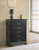 Wooden 5-Drawer Bedroom Chest - 48" - Black - IMAGE 2