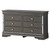 Embossed 6-Drawer Wooden Dresser - 59" - Metallic Black - IMAGE 2