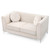 Velvet Microsuede Channel Tufted Loveseat with Throw Pillows - 65" - Beige - IMAGE 3