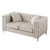 Tufted Diamond Button Velvet Loveseat with Throw Pillows - 63" - White - IMAGE 2