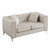 Tufted Diamond Button Velvet Loveseat with Throw Pillows - 63" - White - IMAGE 5