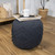 Woven Cotton Textured Round Pouf - 14" - Gray - IMAGE 3