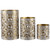 Laser-Cut Iron Votive Candle Holders - 6.25" - White and Gold Finish - Set of 3 - IMAGE 1