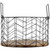 Round Iron Nesting Baskets with Natural Wood Base - 14" - Set of 3 - IMAGE 5