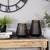 Small Laser-Cut Pillar Candle Holder - 9" - Black and Gold Finish - IMAGE 3