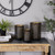 Iron Grid Pillar Candle Holders - 12" - Black and Gold Finish - Set of 3 - IMAGE 3