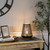 Floral Laser-Cut Table Iron Lamp With Wooden Base - 10.75" - Black - IMAGE 2