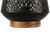 Laser-Cut Diamond Pattern Iron Table Lamp with Wood Base  - 11" - Black and Gold - IMAGE 5