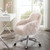 Faux Fur Plush Office Chair - 35" - Pink and Silver - IMAGE 2