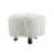 Plush Faux Fur Foot Stool - 16" - White and Black - IMAGE 1