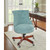 Tufted Plush Office Chair - 39.75" - Aqua Blue and Brown - IMAGE 2