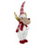 Standing Plush Moose Christmas Figure with Glitter Antlers - 25" - White and Red - IMAGE 4