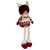 Sitting Plush Girl with Dangling Legs Christmas Figure - 16" - Cream and Red - IMAGE 4