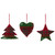 Plaid Heart, Tree and Star Christmas Ornaments - 5" - Red and Green - Set of 3 - IMAGE 2