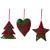 Plaid Heart, Tree and Star Christmas Ornaments - 5" - Red and Green - Set of 3 - IMAGE 4