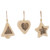Plush Tree Star and Heart Shaped Plaid Christmas Ornaments - 4.5" - Tan - Set of 3 - IMAGE 4