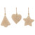 Plush Tree Star and Heart Shaped Plaid Christmas Ornaments - 4.5" - Tan - Set of 3