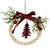Buffalo Plaid Tree and Bow Wooden Beaded Christmas Wreath Ornament - 5.5" - IMAGE 2
