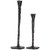 Slim Hammered Metal Taper Candle Holders - 16" - Black - Set of 2 - IMAGE 4