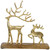 Reindeer and Fawn Metal Christmas Figure - 10.25" - Gold - IMAGE 2