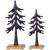 Metal Trees with Wood Base Christmas Decorations - 11" - Black - Set of 2 - IMAGE 2