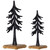 Metal Trees with Wood Base Christmas Decorations - 11" - Black - Set of 2 - IMAGE 5