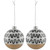 Abstract Glass Ball Christmas Ornaments - 3" (80mm) - White and Black - 6ct - IMAGE 4