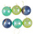 Shiny Glass Ball Christmas Ornaments - 3" (80mm) - Blue, Green and Teal  - 6ct - IMAGE 2