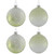 Snowflakes Shiny Glass Ball Christmas Ornaments - 3" (80mm) - Green and White  - 4ct - IMAGE 2